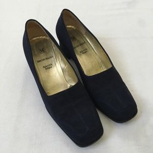 BRUNO MAGLI Fabric Heels Pumps Size 10 Navy Blue